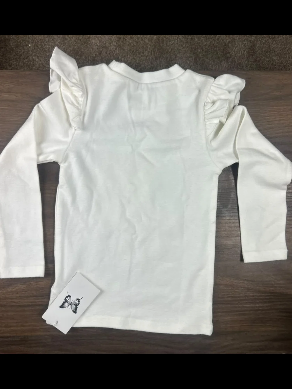 Kids White Long-Sleeve Top with Green Polka Dot Clover
